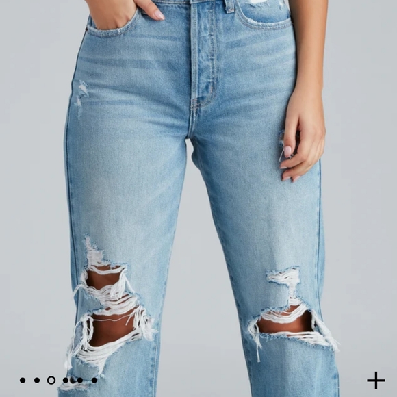 High-Rise Destructed Boyfriend Jeans Sz 9 - Picture 3 of 9